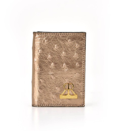 Zoey Ostrich CardHolders: Champagne