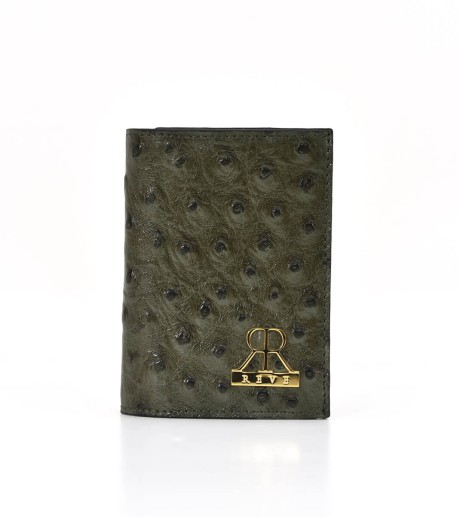 Zoey Ostrich CardHolders: Olive Green