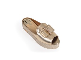 Wedges : Crystal Bow - Gold