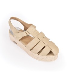 Wedges : Gladiator Sandals - Off - White