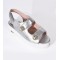 Wedges : Double Buckle Sandal - Silver 